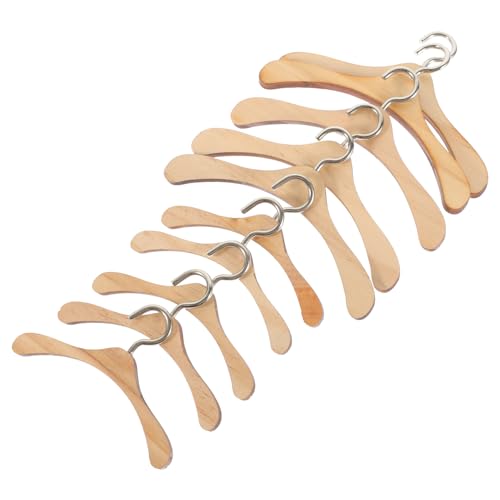 CIYODO 10 Stück Miniatur-kleiderbügel Aus Holz Für Puppen Stabil Robust Lebensecht Kleiderbügel Für Puppenkleidung von CIYODO