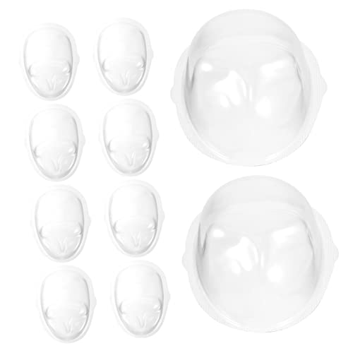CIYODO 10 Stück Puppenmaske Puppenhaus Schaufensterpuppe doll Accessories DIY Puppenzubehör Minihülle für Puppen Display-Gesichtsabdeckung Plastik Transparent von CIYODO