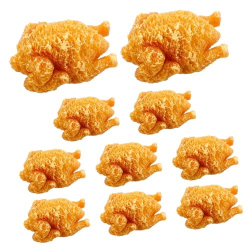CIYODO 10 Stück Realistische Künstliche Frittierte Hühner Dekorationen für Heim und Küchen Accessoires Lebensmittelfotografie Miniatur Szenen Lebensmittelprops von CIYODO