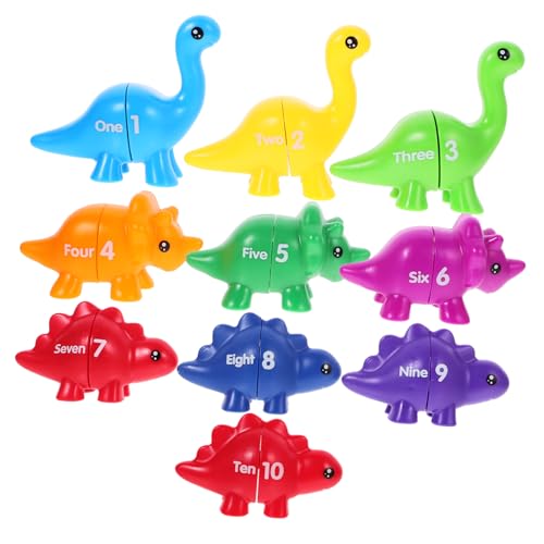 CIYODO 10 Stück Teiliges Dinosaurier Zuordnungsspielzeug für Pädagogisches Lernspielzeug mit Zahlen und Buchstaben Fördert Farberkennung Gedächtnis und Kognitive Fähigkeiten Geeignet für von CIYODO