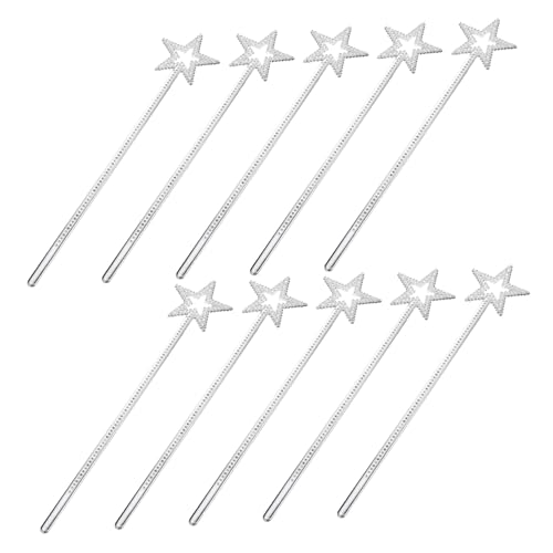 CIYODO 10 Stück Teiliges Fairy Wands für Bühnenauftritte Silberglänzende Zauberstäbe Sichere Feine Verarbeitung für Mädchen Kostüm Partyzubehör CIYODO 10 Stück Teiliges Fairy Wands für Bühnenauftritte Silberglänzende Zauberstäbe Sichere Feine Verarbeitung für Mädchen Kostüm Partyzubehör von CIYODO