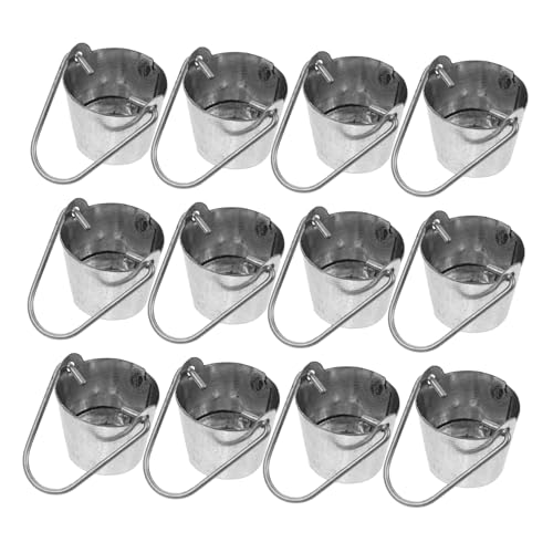 CIYODO 10 Stück Teiliges Miniatur metalleimer mit Griff Robuste Mini wassereimer für Puppenhaus Dekoration Vielseitige Mini gartenzubehör für DIY Mikro landschaften und Kreative von CIYODO