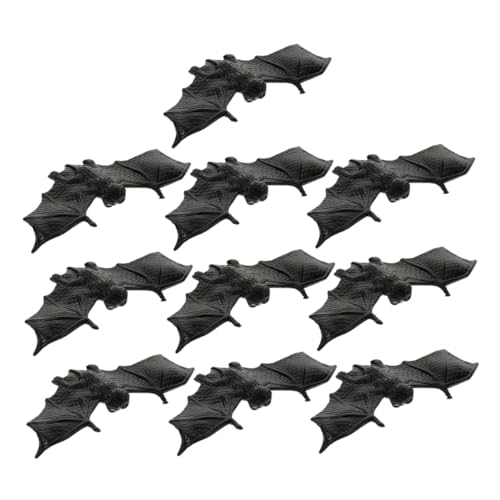 CIYODO 10 Stück Teiliges Realistisch Aussehender Halloween Fledermäuse aus Kunststoff Weiche Mini Fledermausfiguren für DIY Dekorationen und Streichrequisiten Wiederverwendbar für von CIYODO
