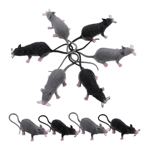 CIYODO 10 Stück Teiliges Realistische Fake Ratten für Halloween Dekorationen Graue und Schwarze Spielzeugmäuse für Streiche und Gespenstische Szenarien für Partys und Gruselhäuser CIYODO 10 Stück Teiliges Realistische Fake Ratten für Halloween Dekorationen Graue und Schwarze Spielzeugmäuse für Streiche und Gespenstische Szenarien für Partys und Gruselhäuser von CIYODO