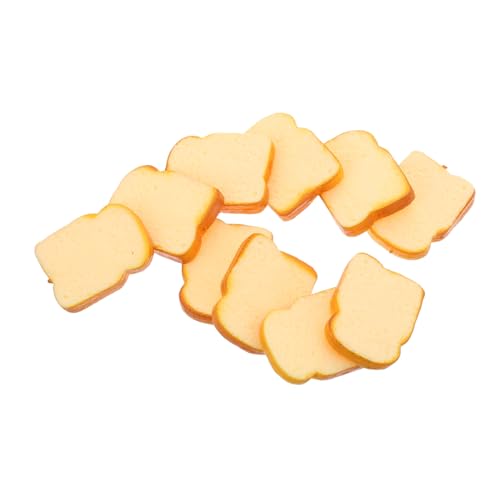 CIYODO 10 Stück Teiliges Realistische Gefälschte Toastscheiben aus Kunstmaterial Detailgetreue Lebensmittelspielzeuge für Küchen Bäckerei Dekorationen und Party Zubehör Vielseitig von CIYODO