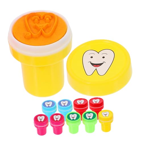 CIYODO 10 Stück Teiliges Stempelset für Lustige Zahnstempel Selbstfärbend Tragbar für Partys und Belohnungen im Klassenzimmer Kreative für Schüler CIYODO 10 Stück Teiliges Stempelset für Lustige Zahnstempel Selbstfärbend Tragbar für Partys und Belohnungen im Klassenzimmer Kreative für Schüler von CIYODO