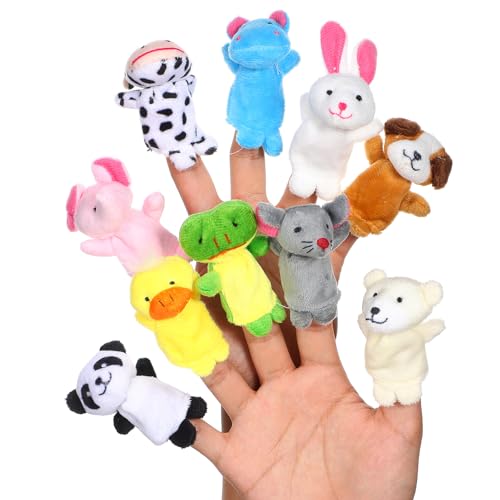 CIYODO 10 Stück Tier Fingerpuppen Kinderspielzeug Puppen Fingerpuppen Fingerpuppen Fingerspielzeug Hand Fingerpuppen Fingerpuppen Requisiten Fingerpuppen Requisiten Plüsch von CIYODO