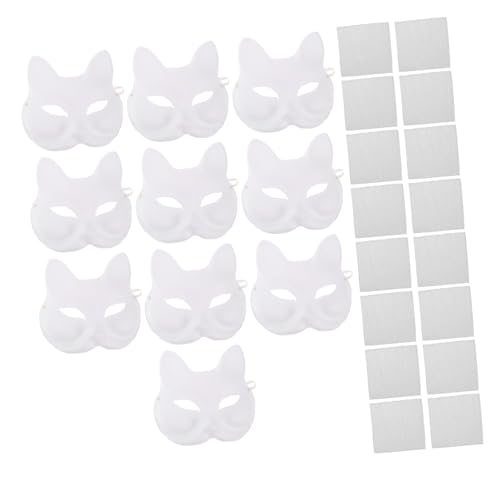 CIYODO 10 Stück Weiße Leere Fuchs-masken aus Papier mit Schwarzen Mesh-augenblenden Halbe Gesichts-diy-tiermasken zum Bemalen für Fasching Maskenball und Tierkostüm-partys CIYODO 10 Stück Weiße Leere Fuchs-masken aus Papier mit Schwarzen Mesh-augenblenden Halbe Gesichts-diy-tiermasken zum Bemalen für Fasching Maskenball und Tierkostüm-partys von CIYODO