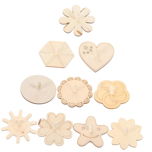 CIYODO 10 Stück Zeichnen von Gyro -Set Holzkreisel lustige Kreiselspielzeuge lustiges Kinderspielzeug tragbares Kinderspielzeug leerer Kreisel Holzspielzeug hölzern von CIYODO