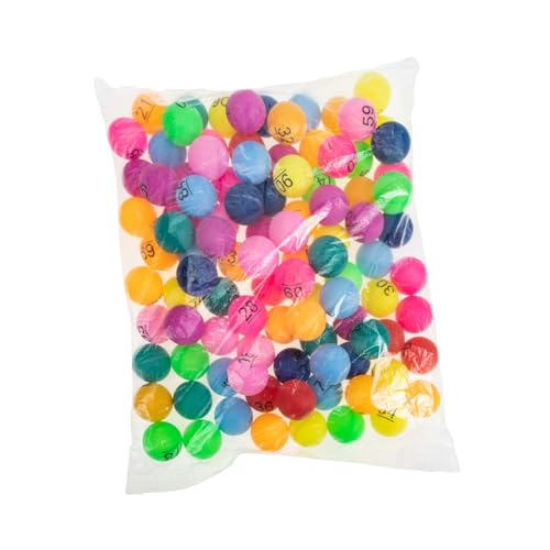 CIYODO 100 Stück Farbe Zahlenball Bingo-ersatzkugeln Nummeriert Bunte Pong-bälle Schüttgut Kleine Tombola-bälle Groß Farbig Verlosen Requisiten Für Barspiele Zahlenbälle Colorful Plastik von CIYODO