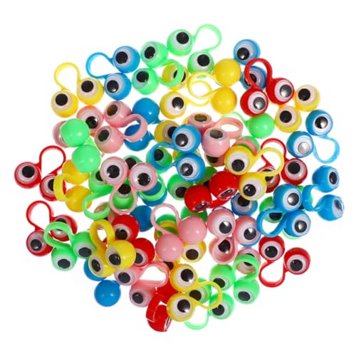 CIYODO 100 Stück Fingerpuppen Ringe mit Augen Bunte Finger Spielzeuge für Kindergeburtstagsfeiern Kreative Fingeraktivitäten und Lernspielzeug für Imaginative Rollenspiele CIYODO 100 Stück Fingerpuppen Ringe mit Augen Bunte Finger Spielzeuge für Kindergeburtstagsfeiern Kreative Fingeraktivitäten und Lernspielzeug für Imaginative Rollenspiele von CIYODO