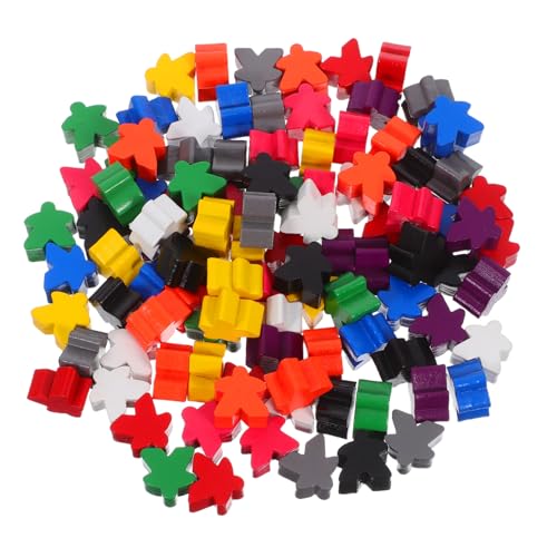 CIYODO 100 Stück Klassenzimmer Holzplättchen Spielplättchen Zum Sortieren Familienbrett Zubehör Sortierspielplättchen Holzspielfiguren Ersatz Holzfiguren Familienspiel Meeples Kleine von CIYODO