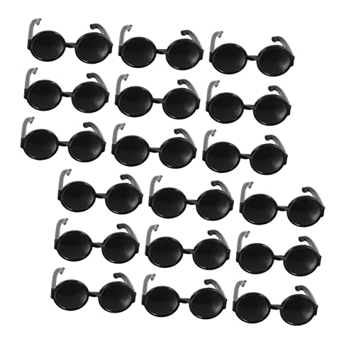 CIYODO 100 Stück Puppensonnenbrille DIY Puppen-Ankleidebrille kleine Puppenbrille geldgeschenke Weihnachten weihnachsgeschenk Mini-Brillenmodelle auffällige Gläserdekore Plastik Black von CIYODO