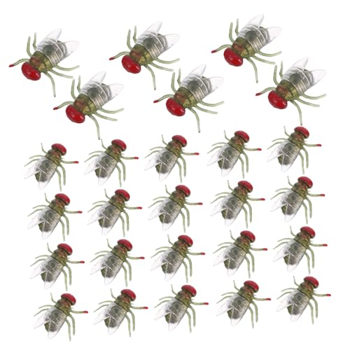 CIYODO 100 Stück Realistische Plastikfliegen Halloween Deko Fliegensimulation Prank Leichte Stabile Insekten Attrappen für Halloween April Fools Unterhaltung von CIYODO