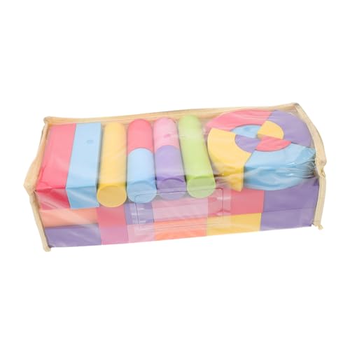 CIYODO 100 Stück Schwammweiche Bausteine Lustige Stapelbausteine Interessantes Babyspielzeug Eva Blockiert -Squeeze- Kind Bausteine Eva-Schaum Colorful von CIYODO