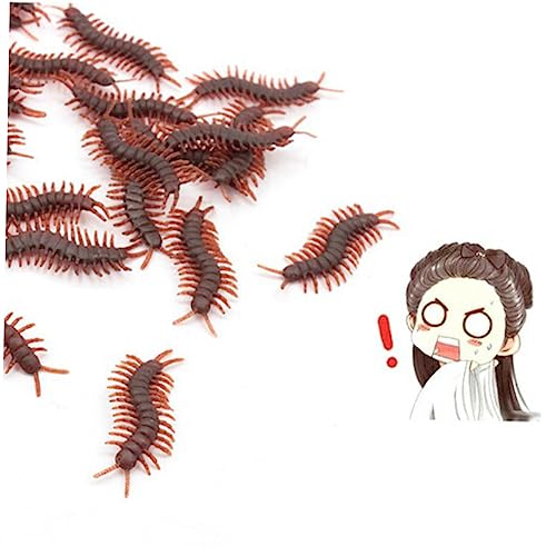 CIYODO 100Er Pack Simulierte Tausendfüßler Spielzeuge Gefälschte Tausendfüßler Requisiten Halloween Heikles Spielzeuge Künstliche Tausendfüßler Requisiten Halloween Heikles von CIYODO