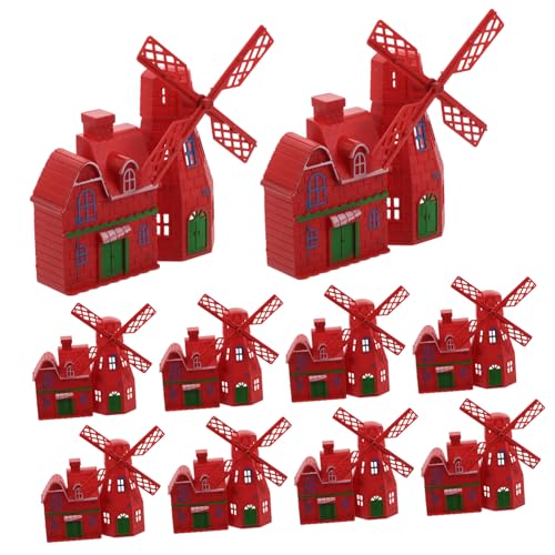 CIYODO 10Pcs Mini-Windmühle deko Figuren Garten Accessoires Vintage Hausdekor dekorative Windmühle Plastik rot CIYODO 10Pcs Mini-Windmühle deko Figuren Garten Accessoires Vintage Hausdekor dekorative Windmühle Plastik rot von CIYODO