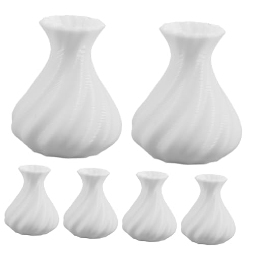 CIYODO 10St Puppenhausvase kleine vasen deko vasen Floristik Zubehör Kleines Vasen-Set Puppenhaus Blumen Mini-Vase-Puppenhaus Minibehälter Mikro-Landschaftsvase Puppenvase Plastik Weiß von CIYODO