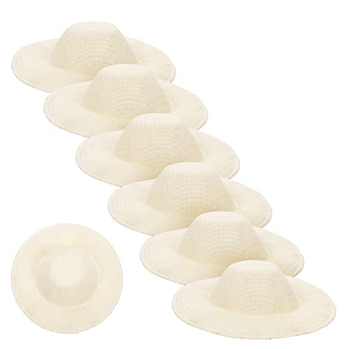 CIYODO 10Stücke Mini Strohhüte für Puppen Woven Doll Dress Up Accessoire für DIY Deko Outdoor Aktivitäten Rustikale für Kreative Bastelideen von CIYODO
