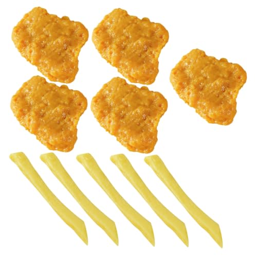 CIYODO 10pcs PVC Chicken Nuggets Französisch Frites Modell Simulierte Spielzeug Lebensmittel Für Fotografie von CIYODO