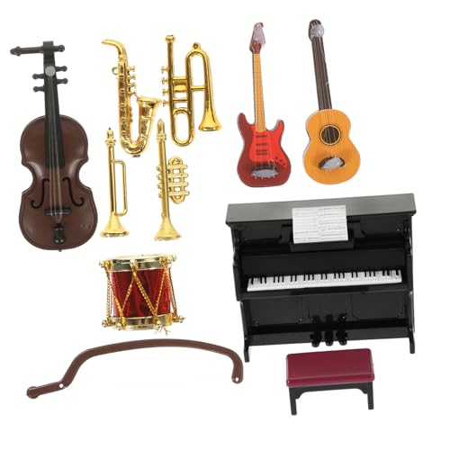 CIYODO 11 Stück Puppenhaus-musikinstrumentenmodell Puppenhaus Miniatur Puppenhaus-miniaturen Mini -hausdekoration Geben Vor, Zu Kinderspielzeug Plastik von CIYODO