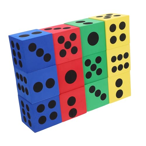 CIYODO Großes Eva-würfelset 12er-Pack 6 3 cm Mehrseitige Würfel Für Spiele Klassenzimmer Partys Unterhaltung von CIYODO