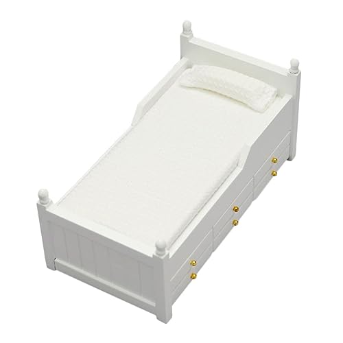 CIYODO Puppenhausmöbel 12 Miniatur Bett Für Puppenhaus Weißes Klassisches Schlafzimmermöbel Mit Schublade Dekoration Für Miniaturhäuser Ideal Für Kreative Spielwelten Puppenhaus Klein CIYODO Puppenhausmöbel 12 Miniatur Bett Für Puppenhaus Weißes Klassisches Schlafzimmermöbel Mit Schublade Dekoration Für Miniaturhäuser Ideal Für Kreative Spielwelten Puppenhaus Klein von CIYODO