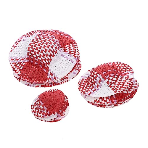 CIYODO 12 Stück Bunt Gestreifter Hut Mini-puppenmütze Stroh Mini-Sonnenhut Miniatur Zubehör Klein Mädchen Mini-Hut Hüte Puppenkleidung Hut Kleider Schirmmützen Papier Rot CIYODO 12 Stück Bunt Gestreifter Hut Mini-puppenmütze Stroh Mini-Sonnenhut Miniatur Zubehör Klein Mädchen Mini-Hut Hüte Puppenkleidung Hut Kleider Schirmmützen Papier Rot von CIYODO
