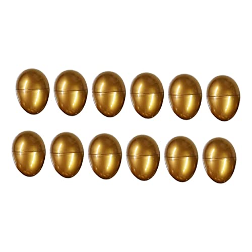 CIYODO 12 Stück Goldene Eier für Ostern Füllbare Verpackungsboxen für Süßigkeiten und Dekoration für Ostereiersuche und Festlichkeiten von CIYODO