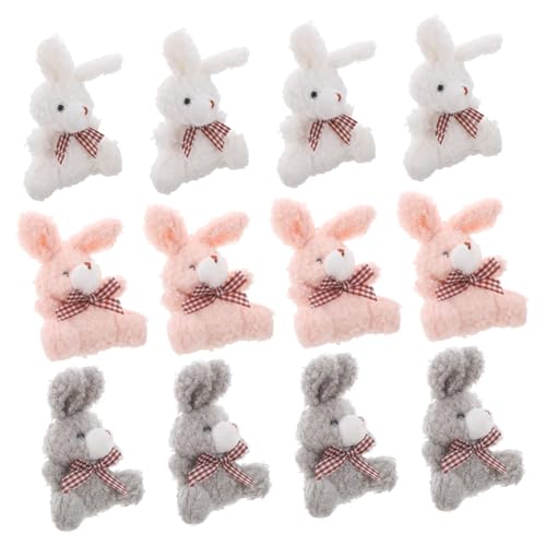 CIYODO 12 Stück Hasen Schlüsselanhänger Piñata Füller Hase Gewichtetes Stofftier Kaninchen Party Gastgeschenke Hasen Schlüsselanhänger Gastgeschenke Füllbeutel Hängendes von CIYODO