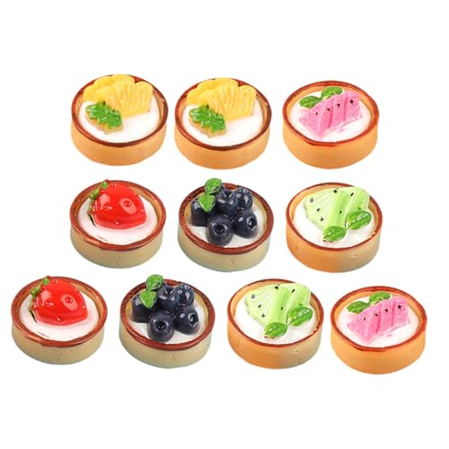 CIYODO 12 Stück Obstkuchen Künstliche Früchte Mini-Essen Mini-Dessert-Modell Tun Vor, DASS Lebensmittelspielzeug Gefälschtes Kuchenmodell Mini- -küchenzubehör Kleines Kuchenmodell Harz von CIYODO