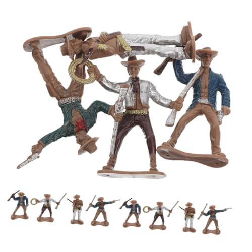 CIYODO 12 Stück Plastische Western Cowboy Ornamente für Spielset für Frühe Bildung und Historische Entdeckung von CIYODO