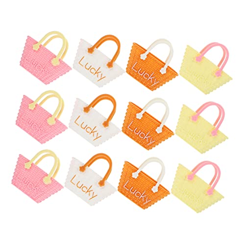CIYODO 12 Stück Puppentasche für Mädchen Teiliges Puppen Zubehör Rosa Braun Weiß und Gelb Realistische und Langlebige Miniatur Taschen für Puppenhäuser und Rollenspiele von CIYODO