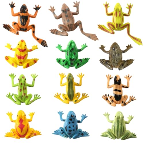 CIYODO 12 Stück Solid Froschmodell Kinderspielzeug für Jungen Miniaturfrösche Frosch-Partybevorzugung Partyartikel für kleine Froschfiguren PVC CIYODO 12 Stück Solid Froschmodell Kinderspielzeug für Jungen Miniaturfrösche Frosch-Partybevorzugung Partyartikel für kleine Froschfiguren PVC von CIYODO