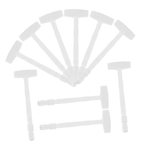 CIYODO 12 Stück Stütze Werkzeug Prop-Hammer Hammerform Multifunktional Hilfs- Kleiner Hammer Bausteine-Hammer Spiel-Requisiten Kleiner Schlaghammer Weiß Plastik von CIYODO