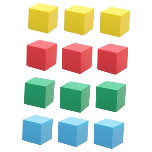 CIYODO 12 Stück Teiliges Bunter Holzbausteine Langlebig und Handlich Fördert Kreativität und Feinmotorik für Frühe Bildung und Familienspaß von CIYODO