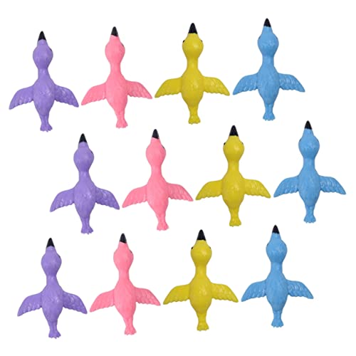 CIYODO 12 Stück Teiliges Flamingo Fingerspielzeug Bunte Wurf Schleuder Lustiges Elastisches Fingertier Strapazierfähiges Waschbares für Partys und Eltern Junge Mädchen Spiele von CIYODO