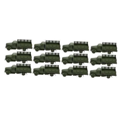 CIYODO 12 Stück Teiliges Militärfahrzeug Robuste Sandspielzeug LKW Modelle Kindgerechte Leicht und Kompakt für Fantasievolles Drinnen und Draußen von CIYODO