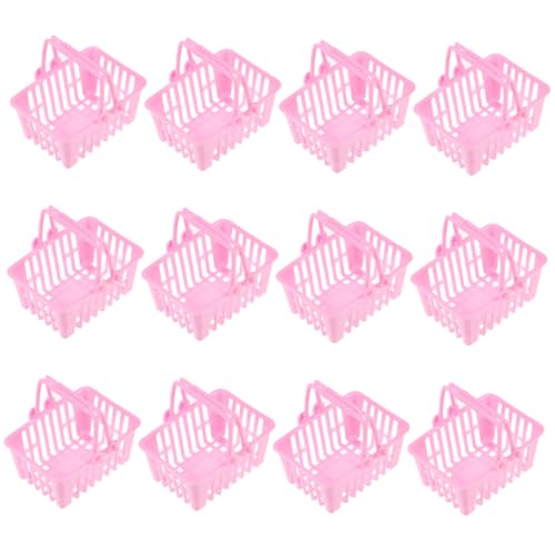 CIYODO 12 Stück Teiliges Mini Einkaufskorb aus Hochwertigem Kunststoff Kleine Simulation Körbchen für Leicht und Platzsparend für Puppenhaus und Rollenspiele Rosa Farbe CIYODO 12 Stück Teiliges Mini Einkaufskorb aus Hochwertigem Kunststoff Kleine Simulation Körbchen für Leicht und Platzsparend für Puppenhaus und Rollenspiele Rosa Farbe von CIYODO