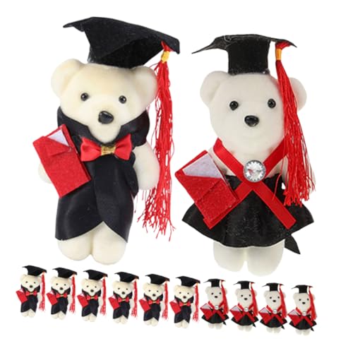 CIYODO 12 Stück Teiliges Mini Plüschbär mit Doktorhut und Kleid für DIY Abschlussstrauß Vielseitige Designs Dekoration für Abschlussfeier und zur Graduierung CIYODO 12 Stück Teiliges Mini Plüschbär mit Doktorhut und Kleid für DIY Abschlussstrauß Vielseitige Designs Dekoration für Abschlussfeier und zur Graduierung von CIYODO