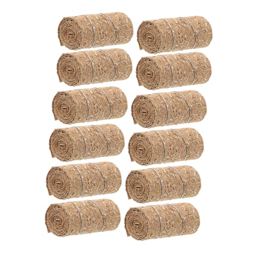 CIYODO 12 Stück Teiliges Mini Strohballen Realistische Miniatur Gras Modellbau für Puppenhaus Dekoration Herbstliche Tischdeko Vielseitige Kleine Strohballen für Bastelprojekte von CIYODO