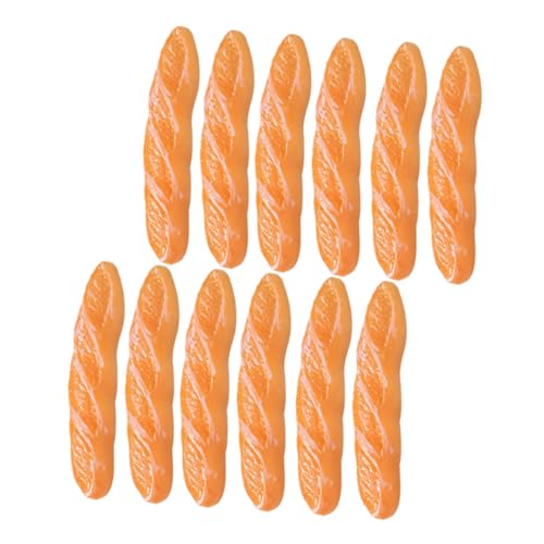 CIYODO 12 Stück Teiliges Miniatur Resinbrot Realistische Mini Baguette Modelle Lebensechte Puppenhaus Deko Detailgetreues Mini Brot Zubehör für Puppenhaus Küchenelemente und von CIYODO