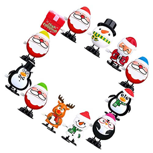 CIYODO 12 Stück Teiliges Weihnachtsmann Aufziehspielzeug Lustige Tragbare Xmas Spielzeuge aus Sicherem Langlebigem Material Party Mitbringsel für und Dekoration von CIYODO