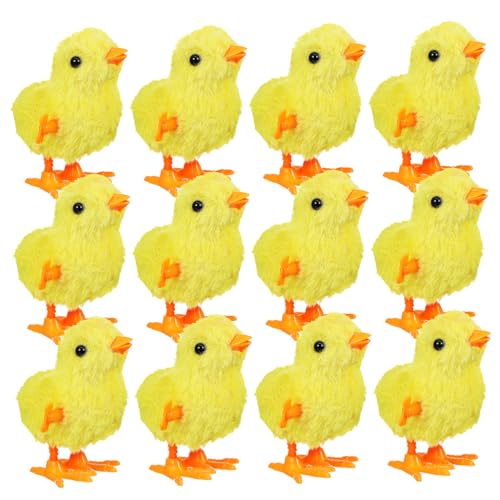 CIYODO 12 Stück Teiliges Wind Up Küken Springende Kleine Plüschküken aus Weichem Material Langlebig und Sicher für Partygeschenk für Drinnen Draußen Spielspaß CIYODO 12 Stück Teiliges Wind Up Küken Springende Kleine Plüschküken aus Weichem Material Langlebig und Sicher für Partygeschenk für Drinnen Draußen Spielspaß von CIYODO