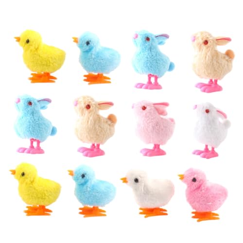 CIYODO 12 Stück Teiliges Wind Up Küken und Kaninchen Ostergeschenke für Mitbringsel für Ostern Fördert die Vorstellungskraft und Koordination ohne Batterien Sicher und von CIYODO