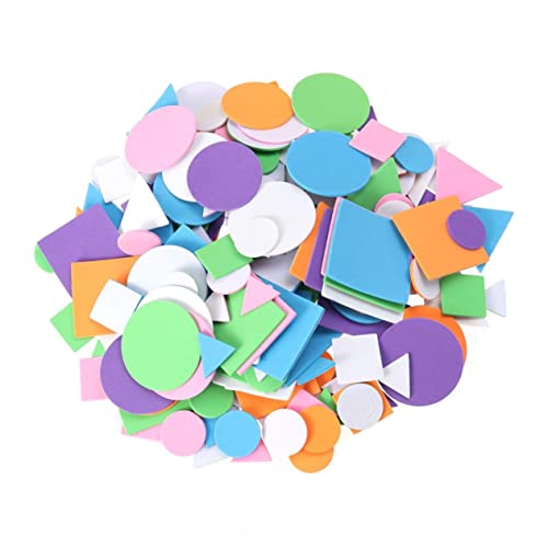 CIYODO 1250 Stück, 5Er-Pack Schwamm Aufkleber bastelset basteln für bastelmaterial für scrapbbok Klebeband Aufkleber mit geometrischer Form Farbenfroher Aufkleber von CIYODO