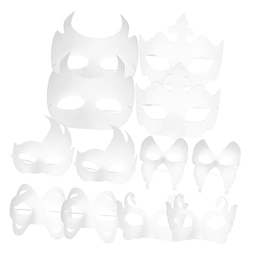CIYODO 12St Zellstoffmaske selber machen Kindermaske Halloween-Maske leere Maskerademasken weiße Maskerademaske für Frauen Schüttgut bilden gemalt Gesichtsmaske Männer und Frauen Papier von CIYODO