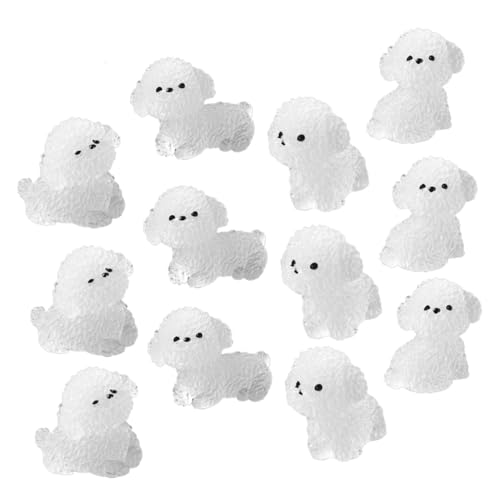 CIYODO 12Stücke Mini Hund Figuren Im Dunkeln Leuchtend Resin Tierornamente Für Garten Dekoration Mikro Landschaft Bonsai Deko Designs von CIYODO