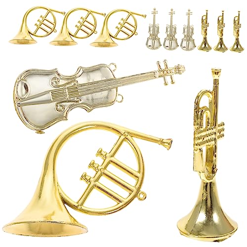 CIYODO 12Stücke Musikinstrumente Für Weihnachtsdekoration DIY Weihnachtsschmuck Trompete Und Horn Accessoires Für Kreative von CIYODO