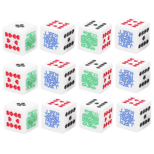 CIYODO 12 Stücke Poker Würfel 16mm Quadratische Ecke Weiß Würfel Set Tragbare Trinken Spiel Würfel Requisiten Für Bar Und Party von CIYODO
